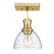 Hines 1 Light 7 inch Brushed Champagne Bronze Semi-Flush Ceiling Light, Convertible